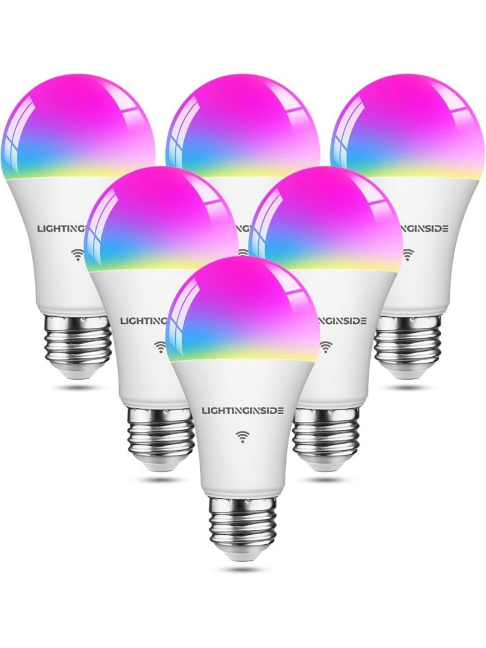 Smart LED Light Bulbs 100W, Voice Control with Alexa & Google Home, 6-Pack